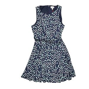 ELLE Sz 16 Tropic Fresh‎ Fit & Flare Dress Sleeveless Polka Dot Belted NWT $60